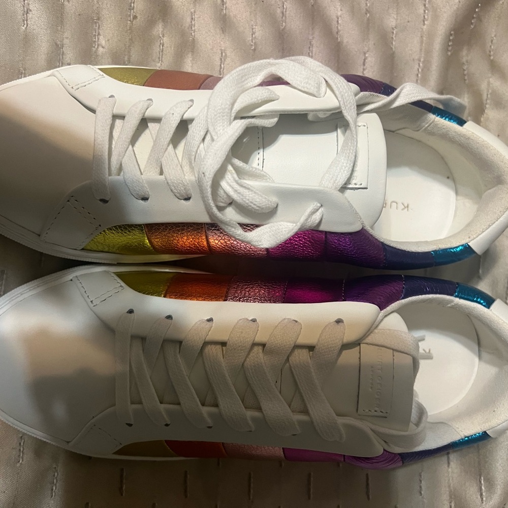 Kurt Geiger White Sneakers with Rainbow Accents